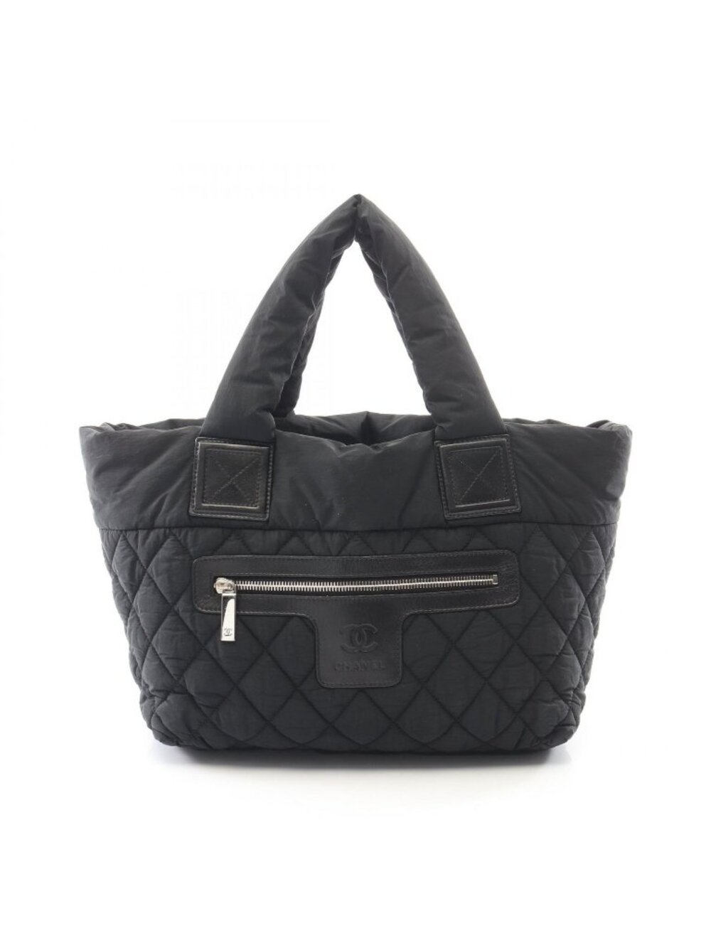 Chanel Tote Bag Coco Cocoon Small Reversible Black Nylon Leather PM